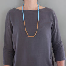 'Straws' necklace - brown/blue