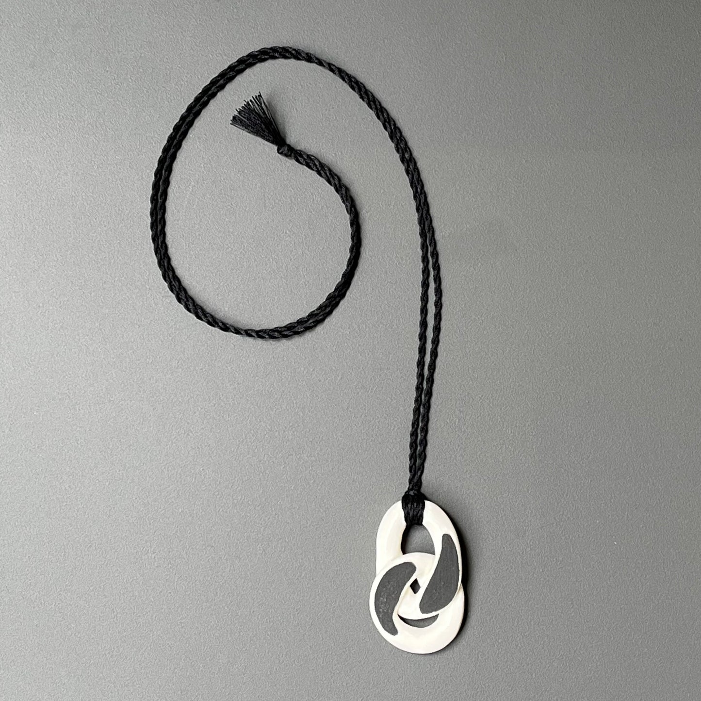 Porcelain pendant - black & white