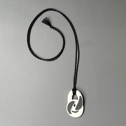 Porcelain pendant - black & white