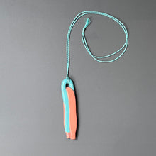 Porcelain pendant - pink & blue