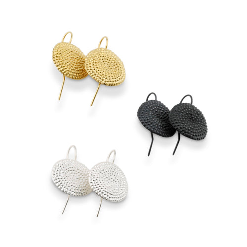 'Punched dot' hook earrings