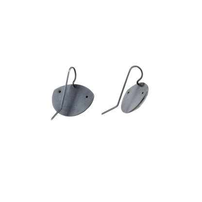 Domed hook earrings - black