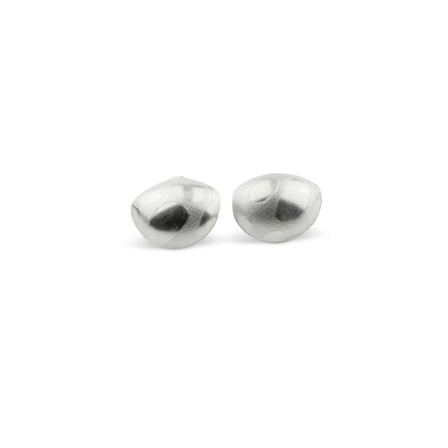 Domed stud earrings - silver