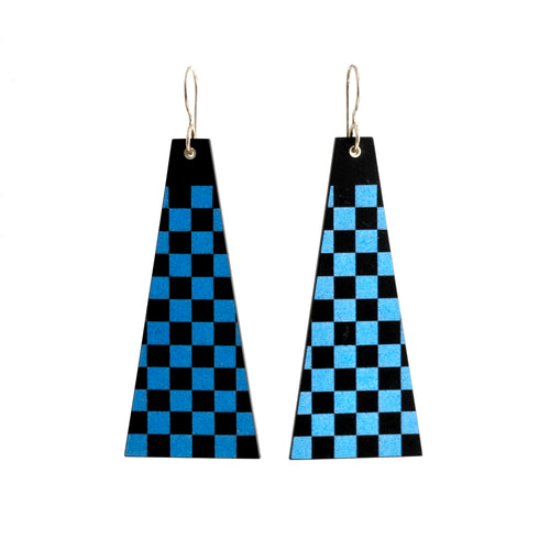 'Azul' checked earrings