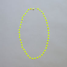 'Paper pearls' necklace - fluoro yellow