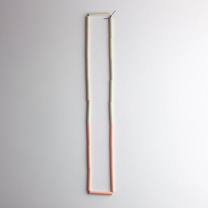 'Straws' necklace - pink/beige