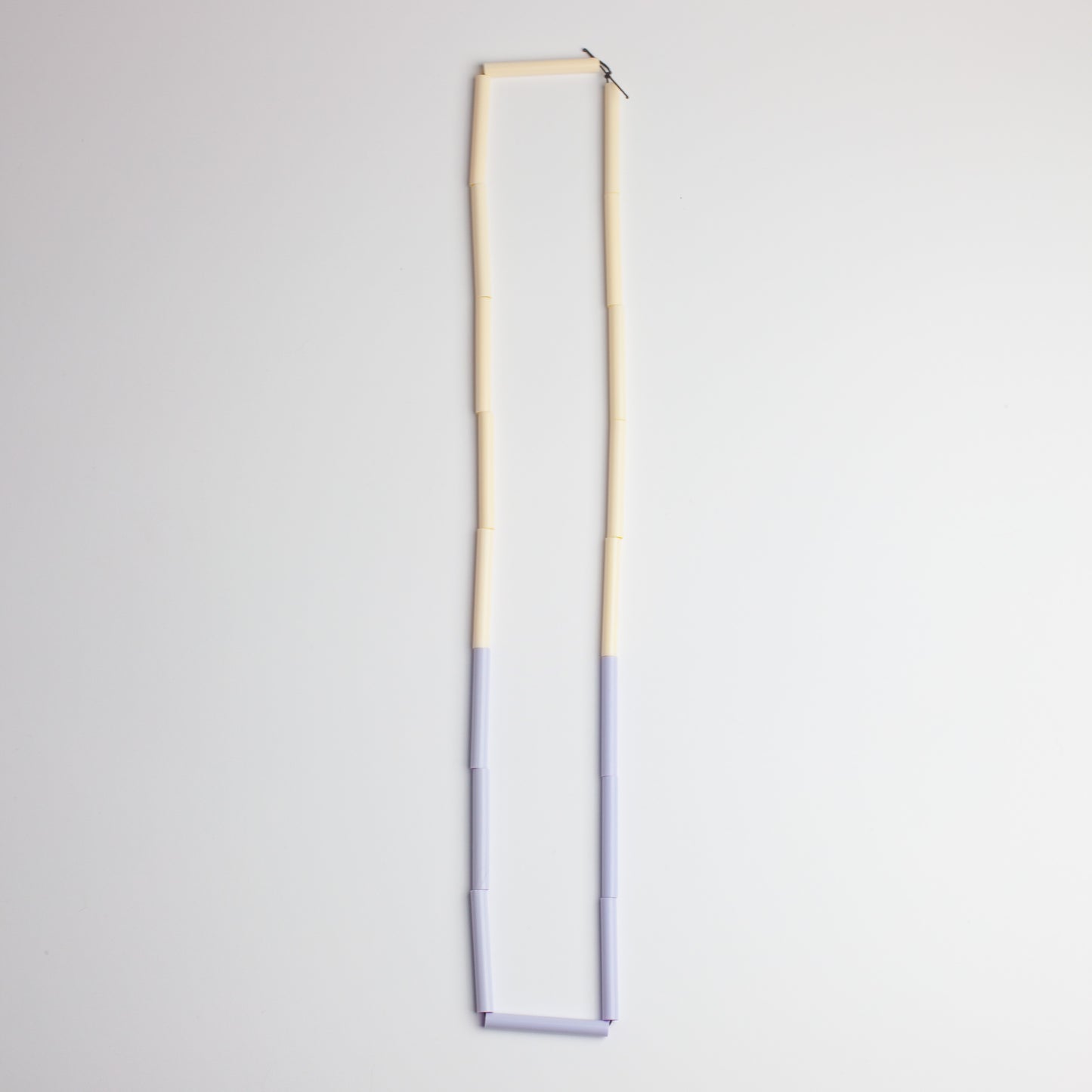 'Straws' necklace - mauve/ivory