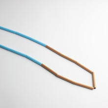 'Straws' necklace - brown/blue