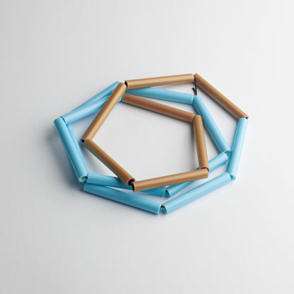 'Straws' necklace - brown/blue
