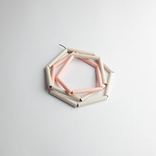 'Straws' necklace - pink/beige