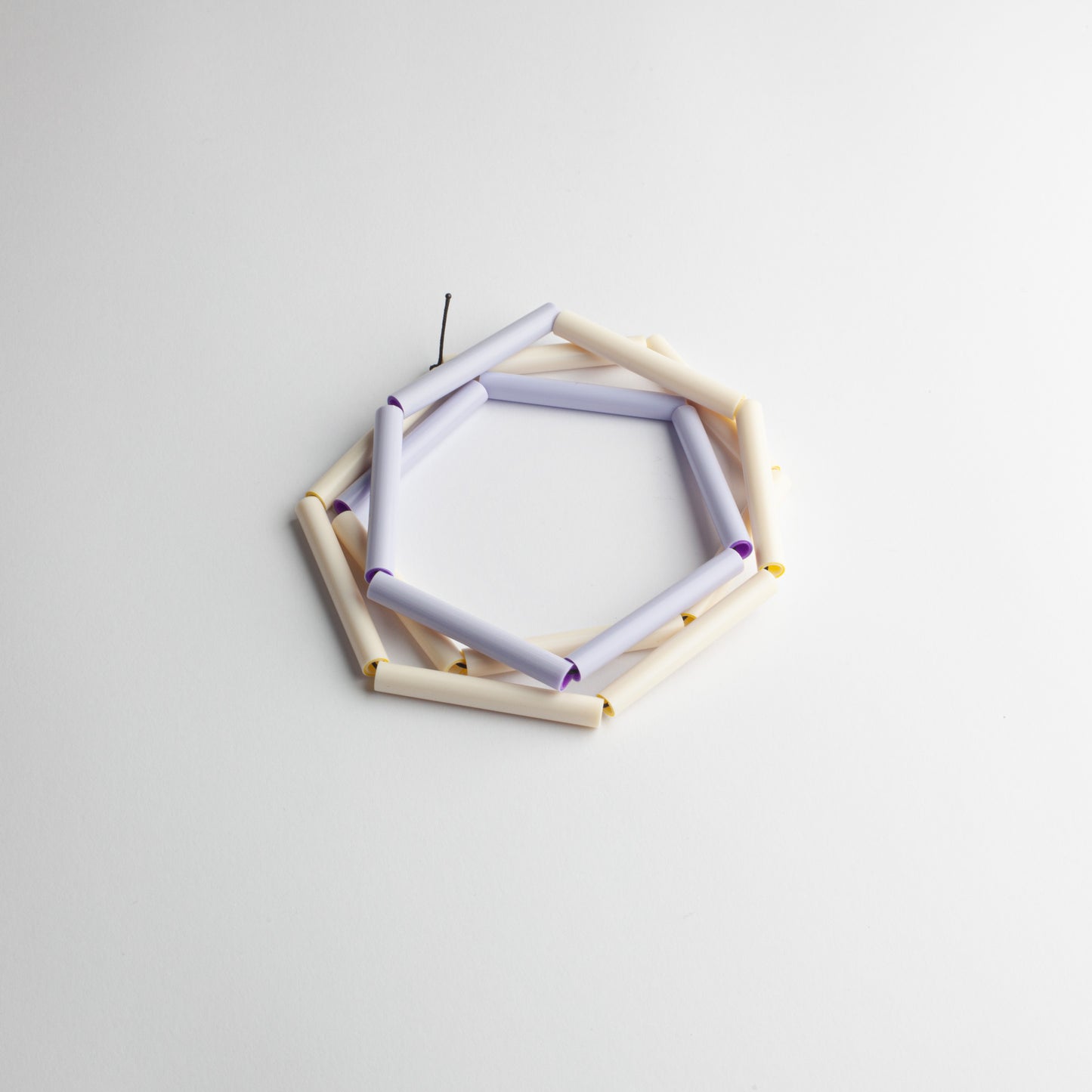 'Straws' necklace - mauve/ivory