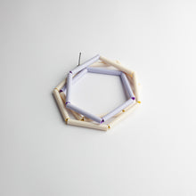 'Straws' necklace - mauve/ivory