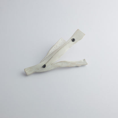 'Square cut sponge' carved brooch