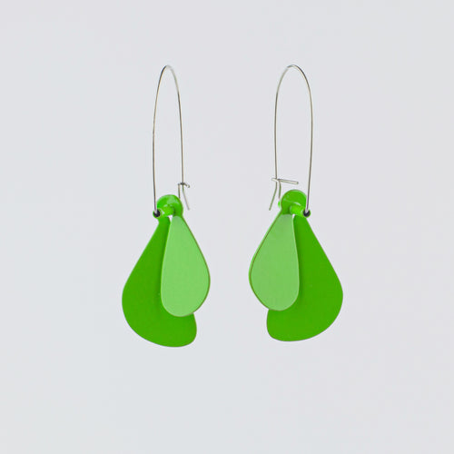 'Leaf' earrings (L) - green