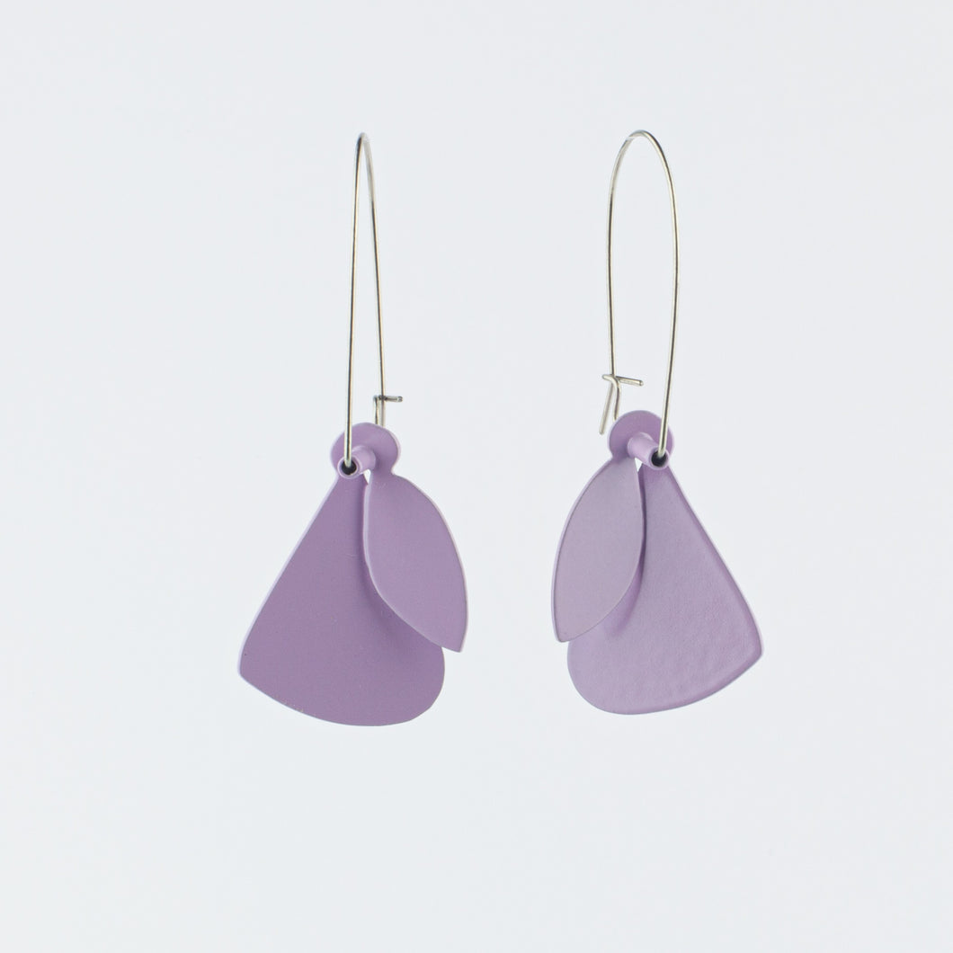 'Leaf' earrings (L) - lilac