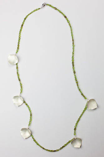 Peridot and silver necklace