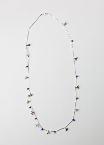 Iolite and silver necklace