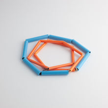 'Straws' necklace - orange/blue