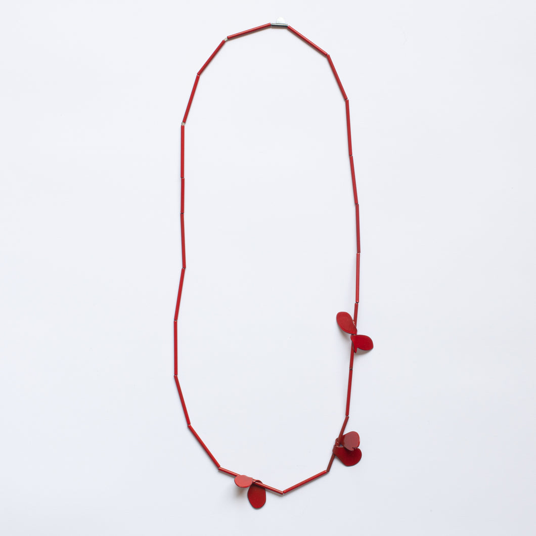 'Leaf' necklace - red